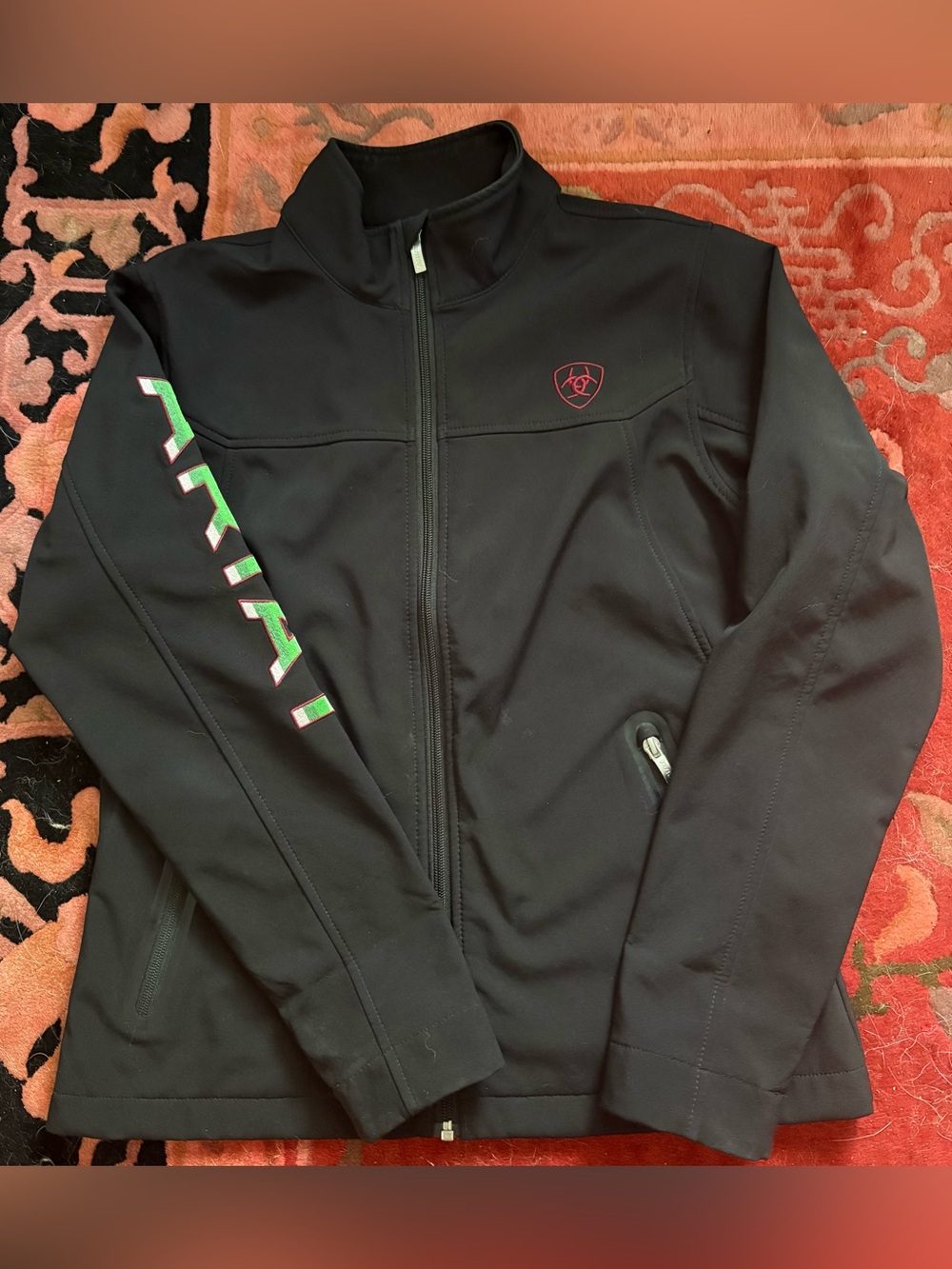 Ariat Women's Black Jacket with Pink & Green Embroidery